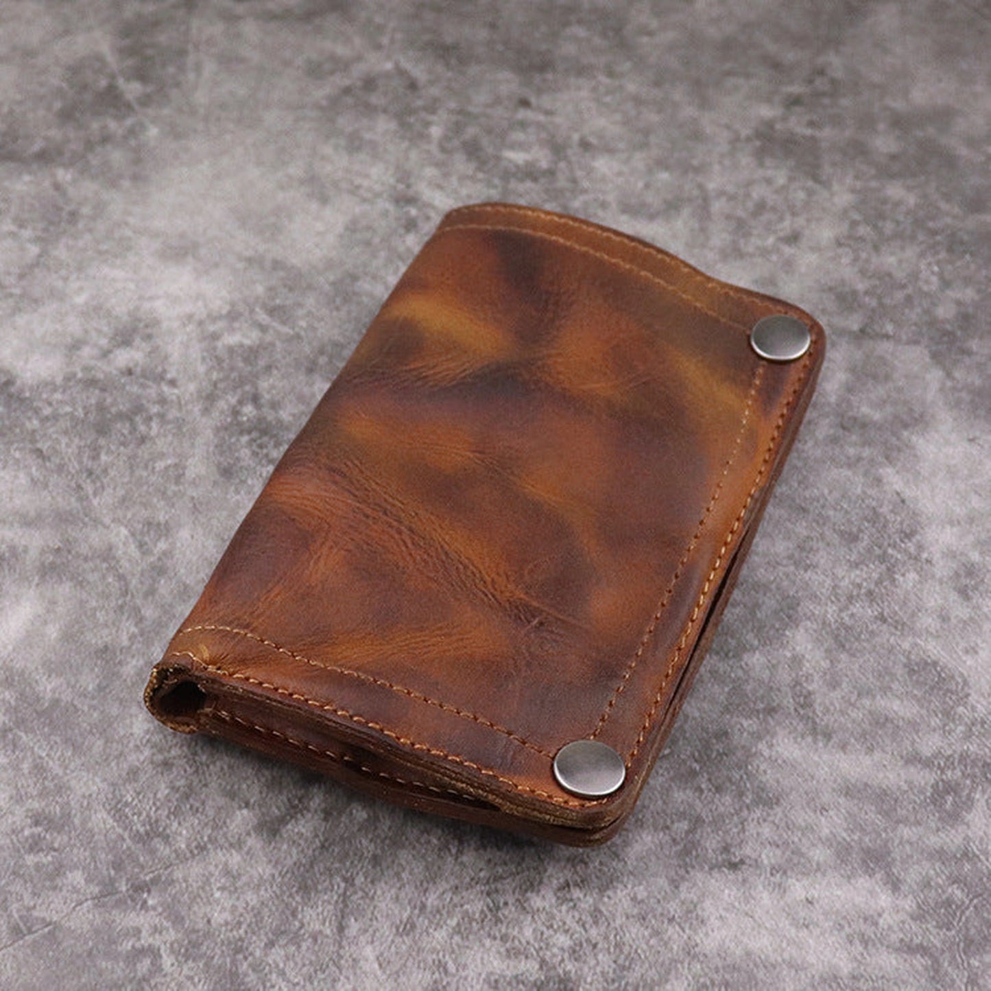 First Layer Skeleton-skin Wallet Retro European American Style Men's Long Type Multiple Card Slots Multi-functional Wallet Card Holder Male Factory Wholesale