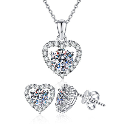 S925 Sterling Silver Ear Stud Pendant Suit
