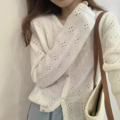 Hollow Sun Protection Sweater Women's Overall Spring Sling Outer Tops