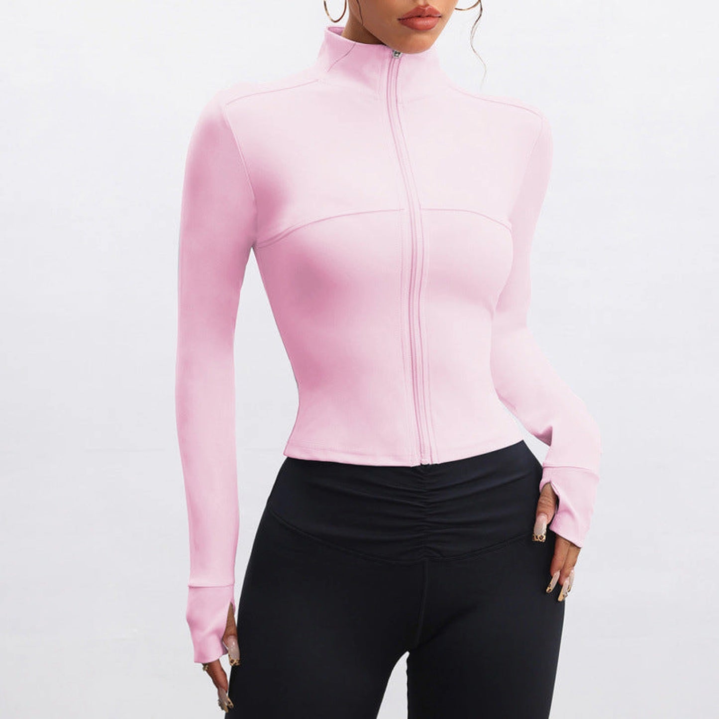 Stand Collar Long-sleeve Zipper Jacket