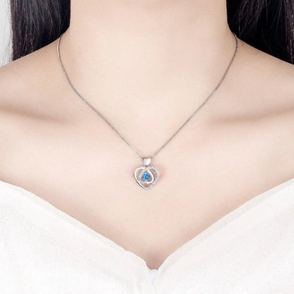 Beating Heart Necklace Light Extravagant Love Heart Ocean Heart Clavicle Chain Jewelry Suit