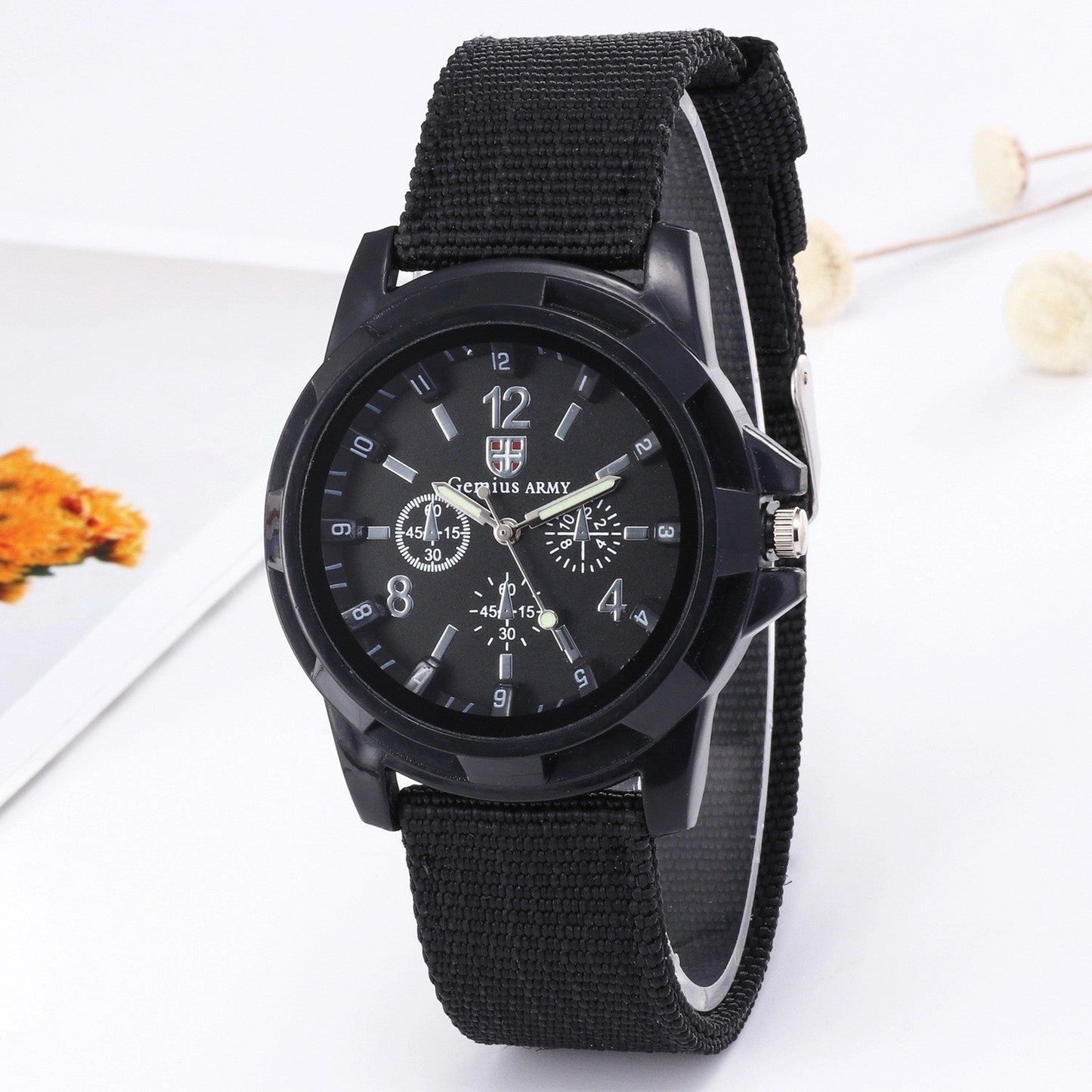 Fashion Simple Fake Three-eye Steel Belt Quartz Watch