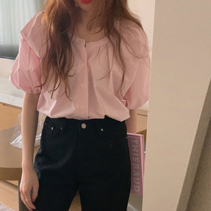 Women's Retro Multi-button Loose Slimming Shirt