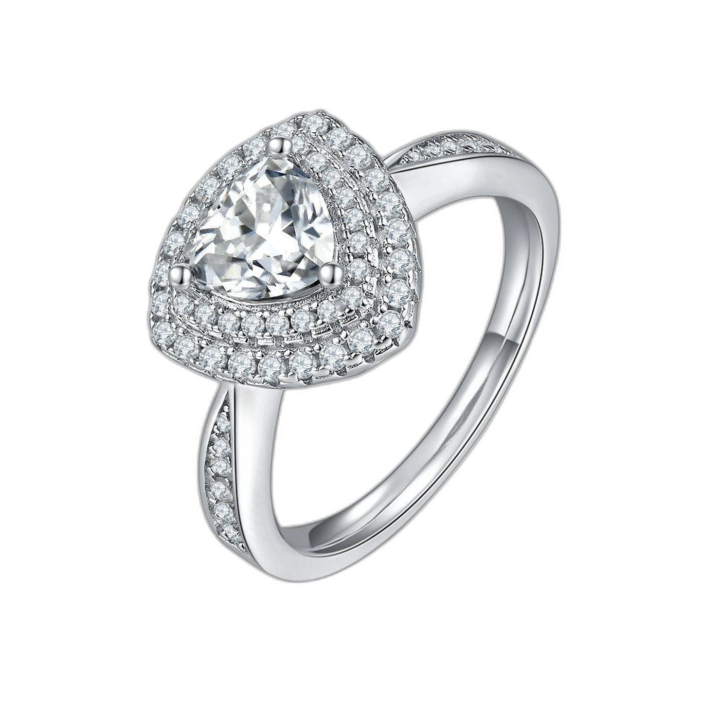 1 Karat Moissanite Special-shaped Rings Ear Studs Necklace Three-piece Set