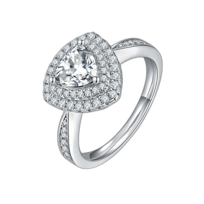 1 Karat Moissanite Special-shaped Rings Ear Studs Necklace Three-piece Set