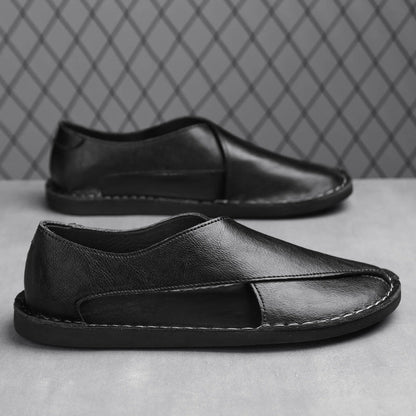Genuine Leather Breathable One Pedal Beach Sandals