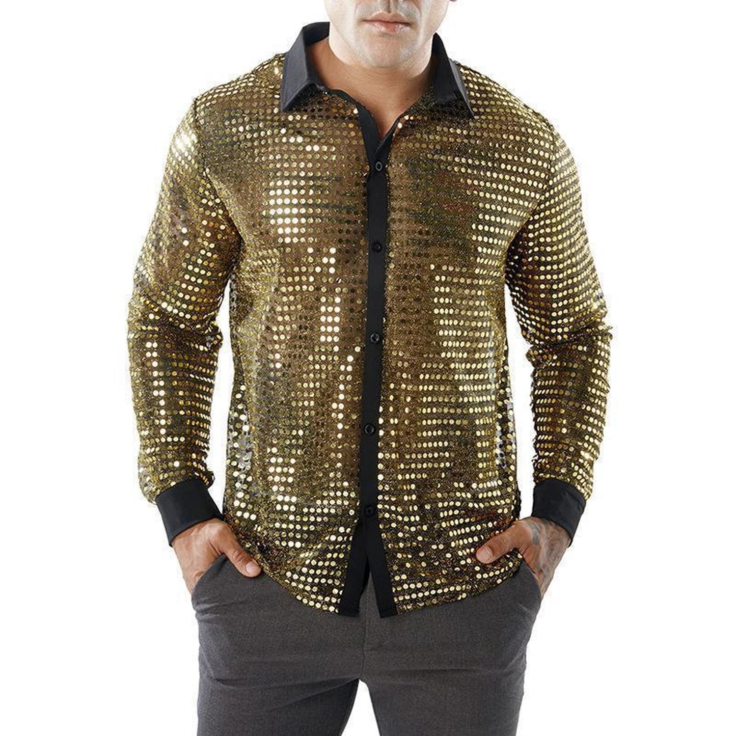 Men's Scales Shirt Long Sleeve Collar