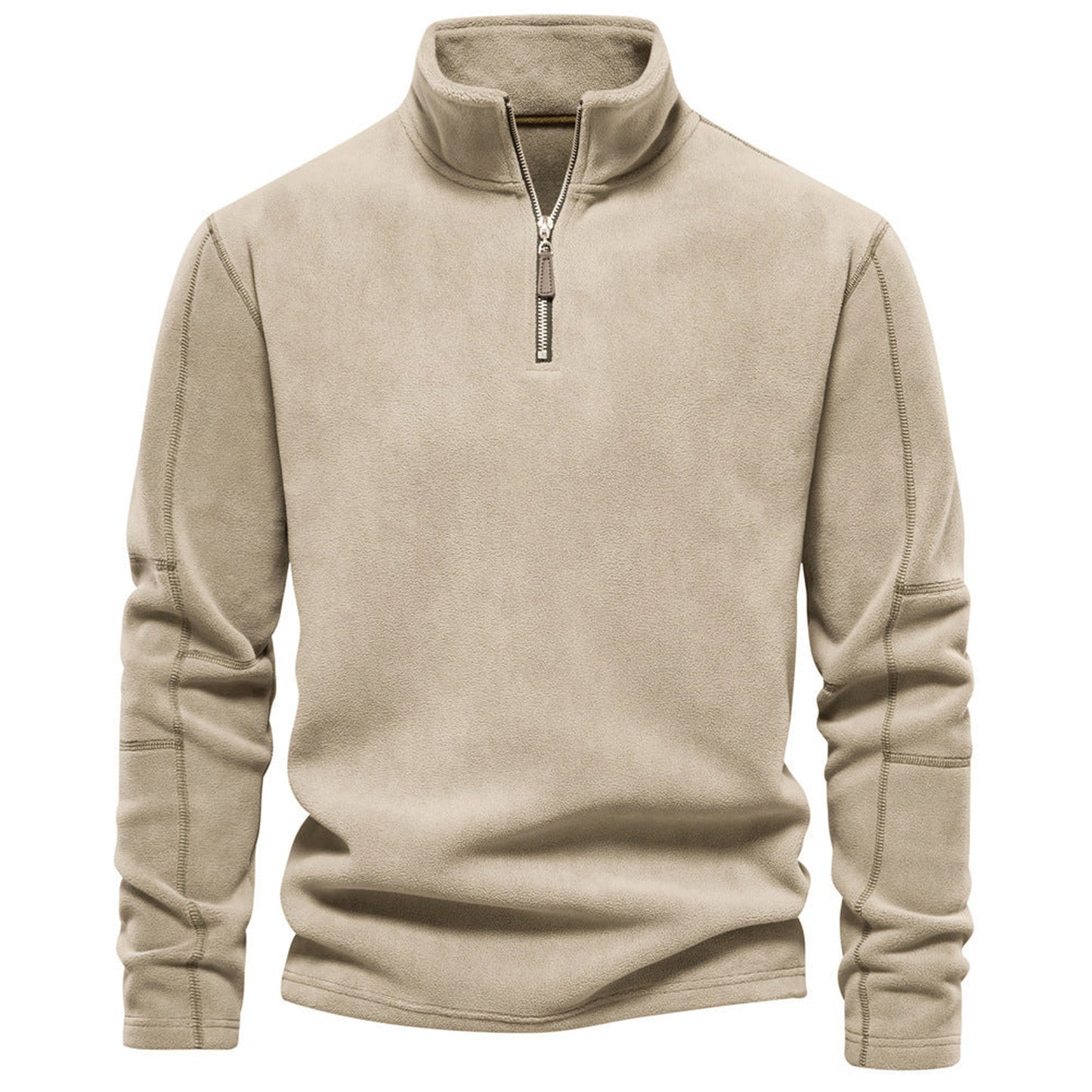 Men's Autumn And Winter New Stand Collar Half Zip Long-sleeved Sweater
