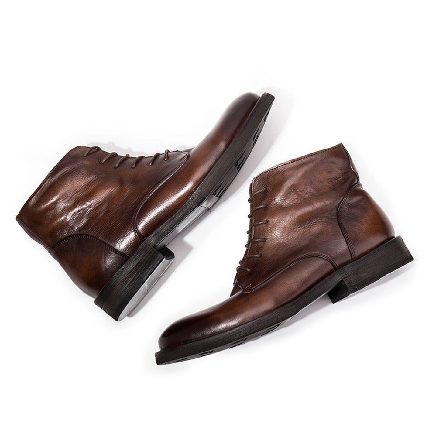 Trendy Workwear Boots All-match First Layer Cowhide Retro