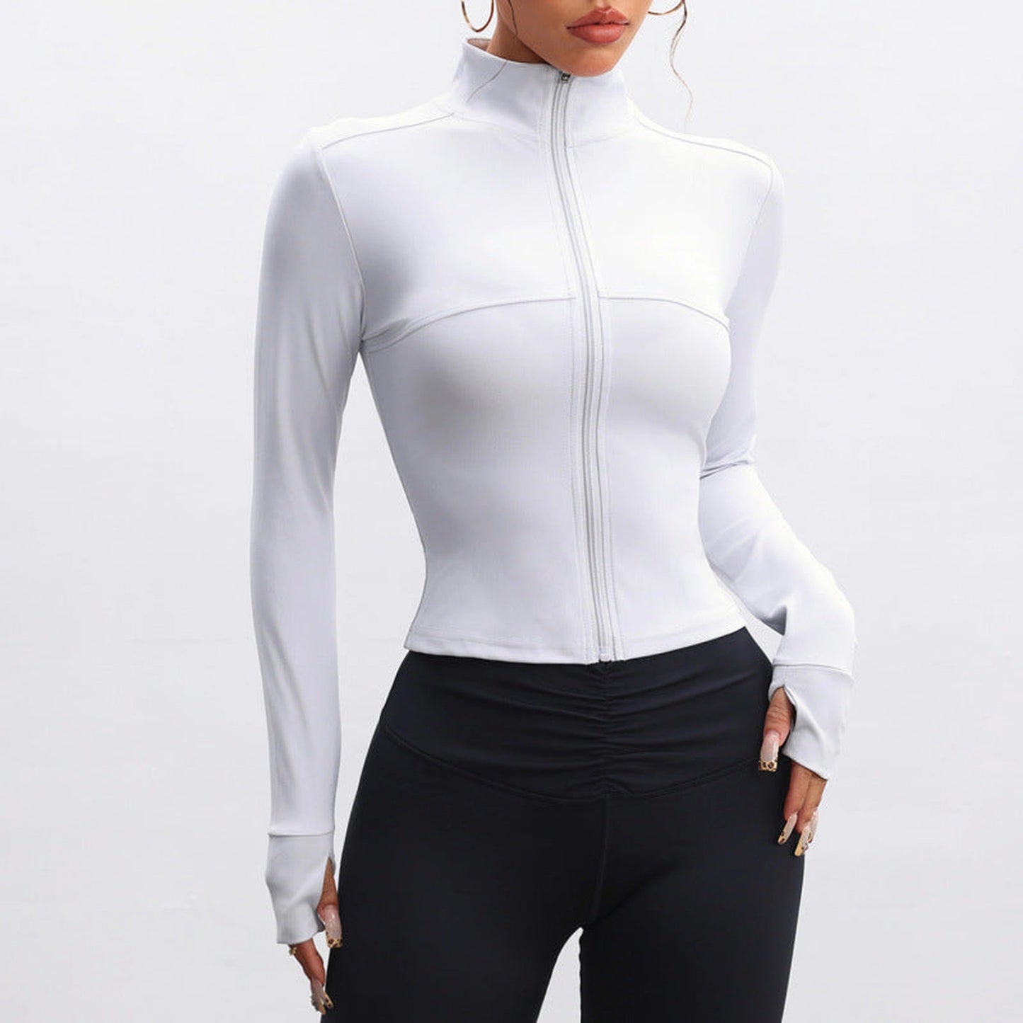 Stand Collar Long-sleeve Zipper Jacket