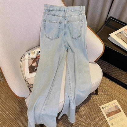 American Retro High-end Fashionable Chic Loose Light Color Mop Trousers
