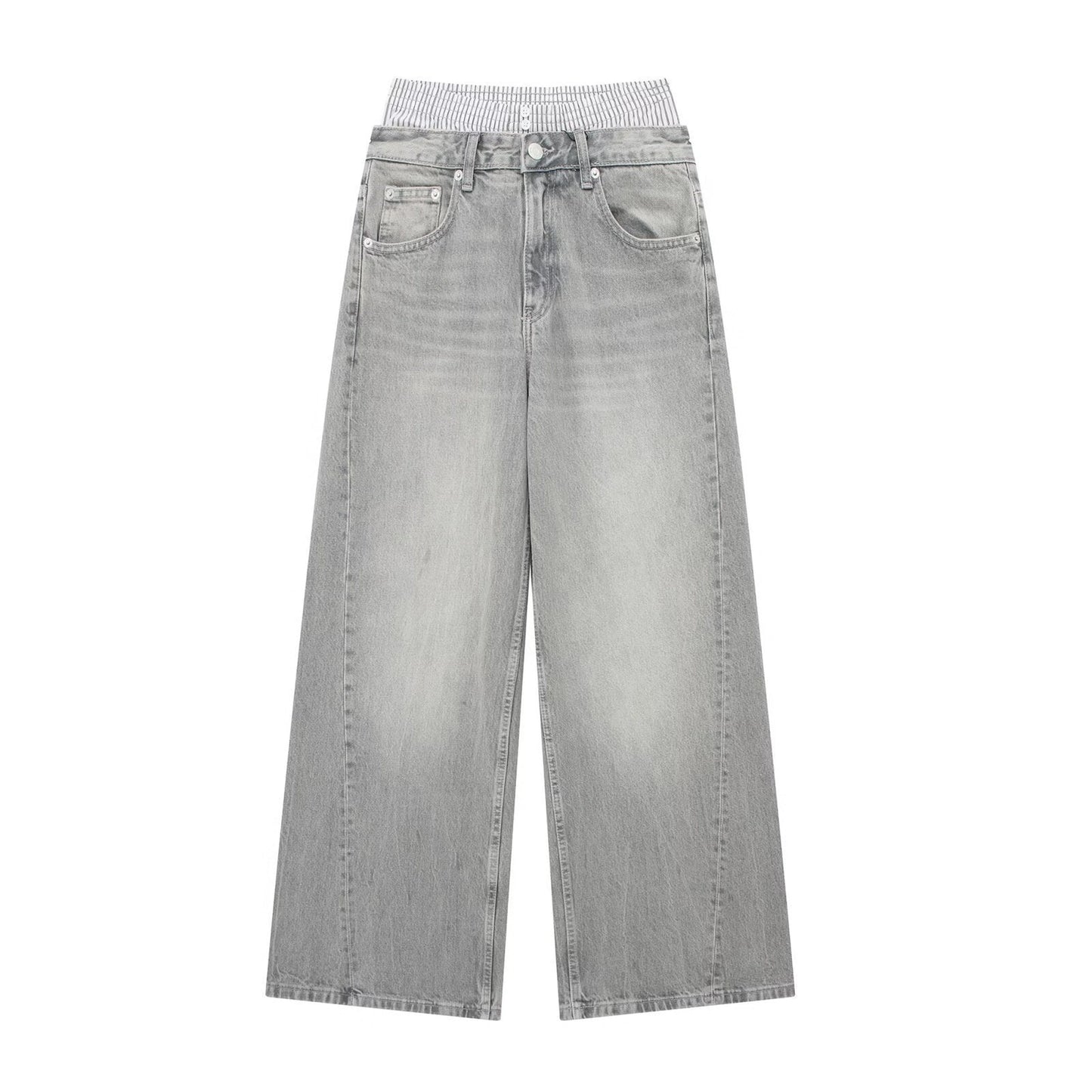 Fashion Low Waist Boxer Wide Leg Jeans