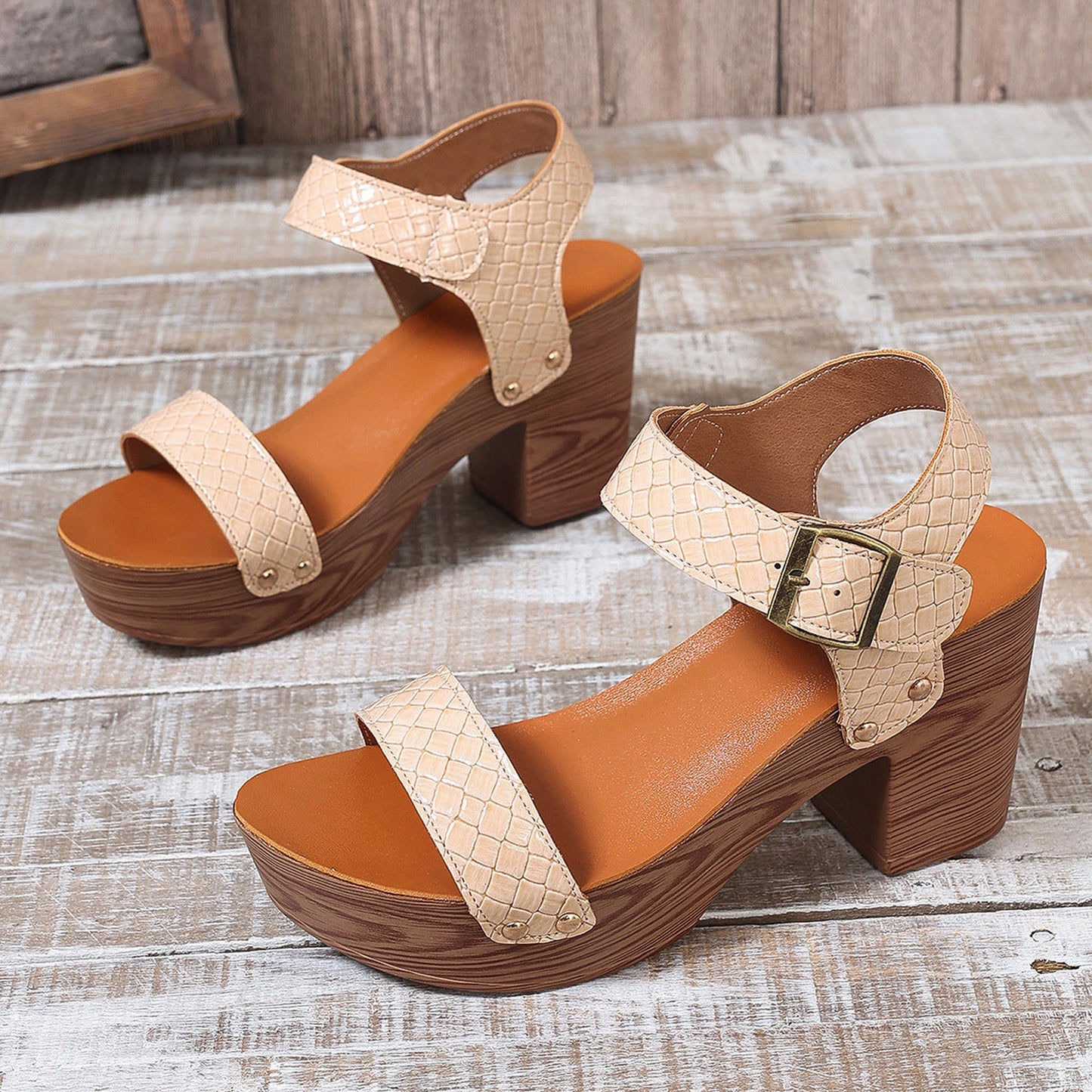 Women's High-heeled Sandals Strap Peep Toe Sandals