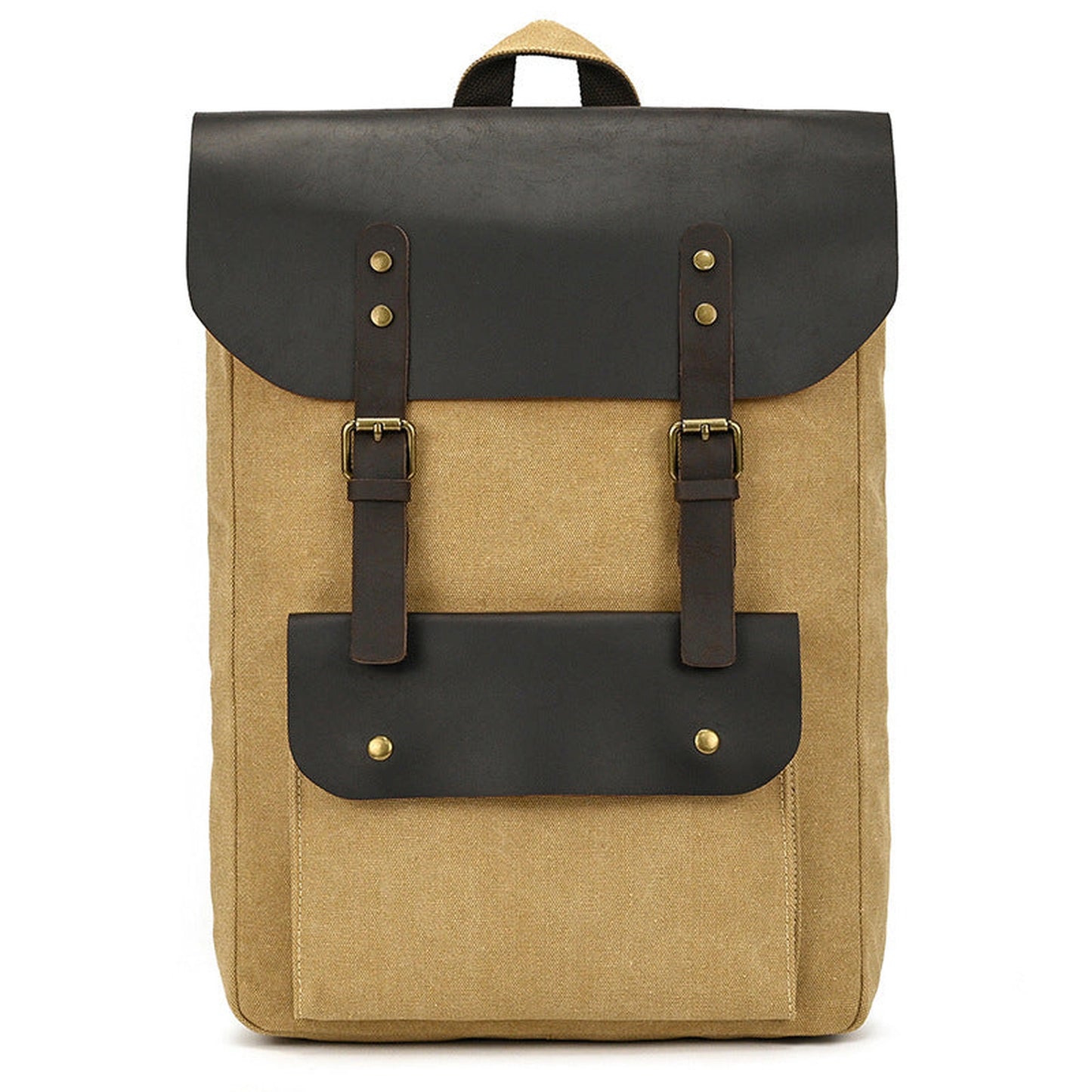 New Canvas Leather Large Capacity Backpack