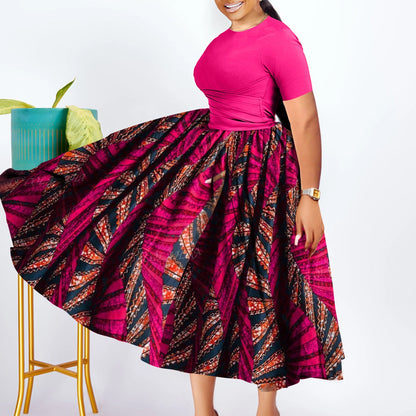 Fashionable Elegant Pleated Swing Ladies Dress