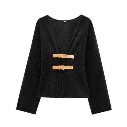 Fashionable Women's New Soft Coat With Strap