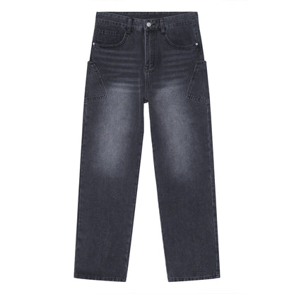 Personalized Pocket Korean Fashion Type Loose Straight Hip Hop