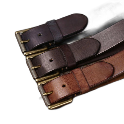 4CM Wide Handmade Widen And Thicken First Layer Cow Leather Belt