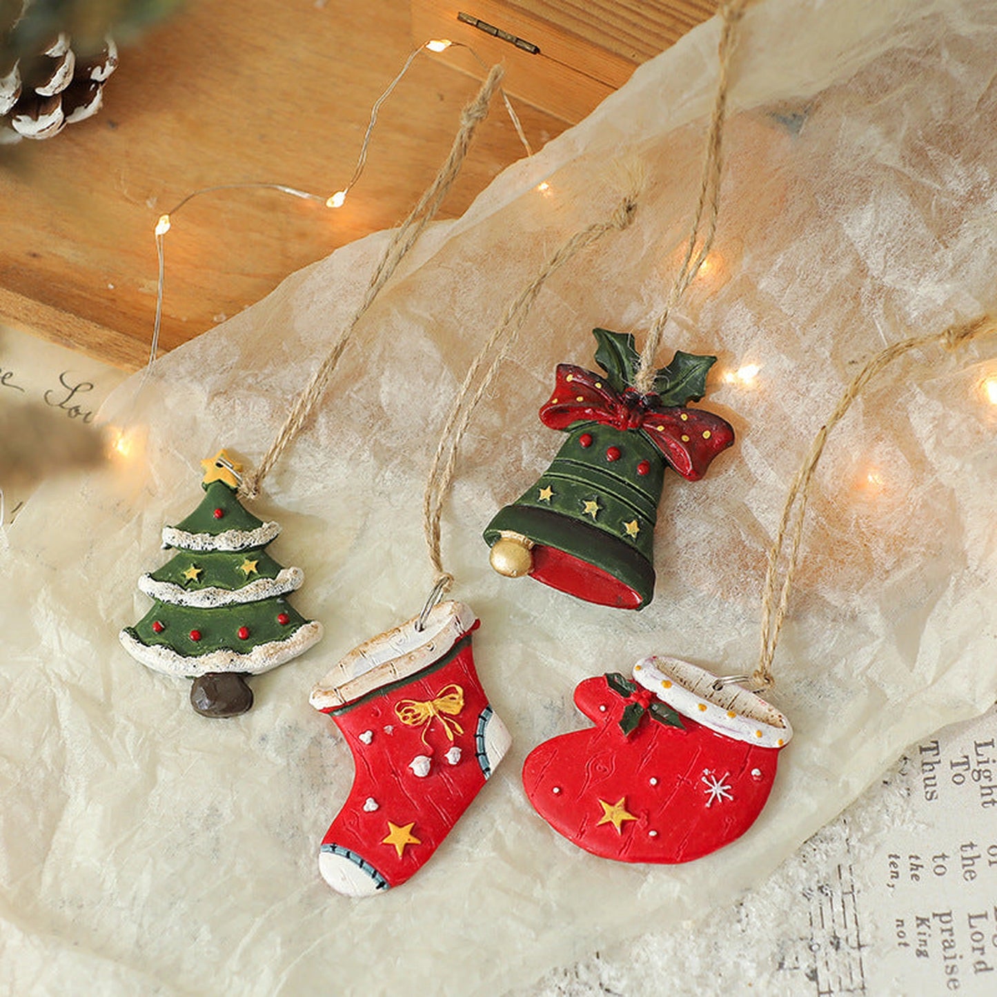 American Retro Christmas Resin Small Pendant Christmas Snowman Crutch