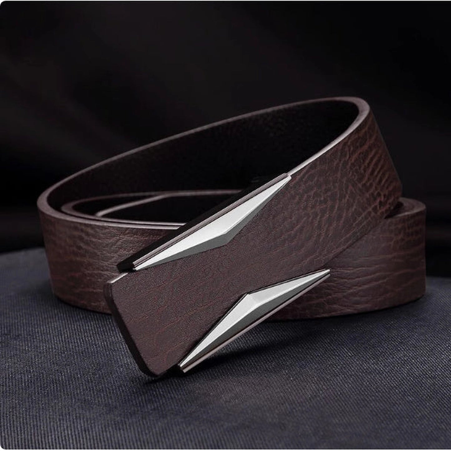 Simple And Elegant Belt Men's Middle-aged Korean Style Smooth Buckle