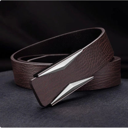 Simple And Elegant Belt Men's Middle-aged Korean Style Smooth Buckle