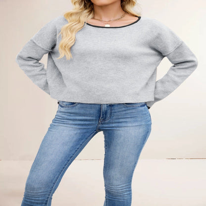 Round Neck Multicolor Knitwear Loose Sweater