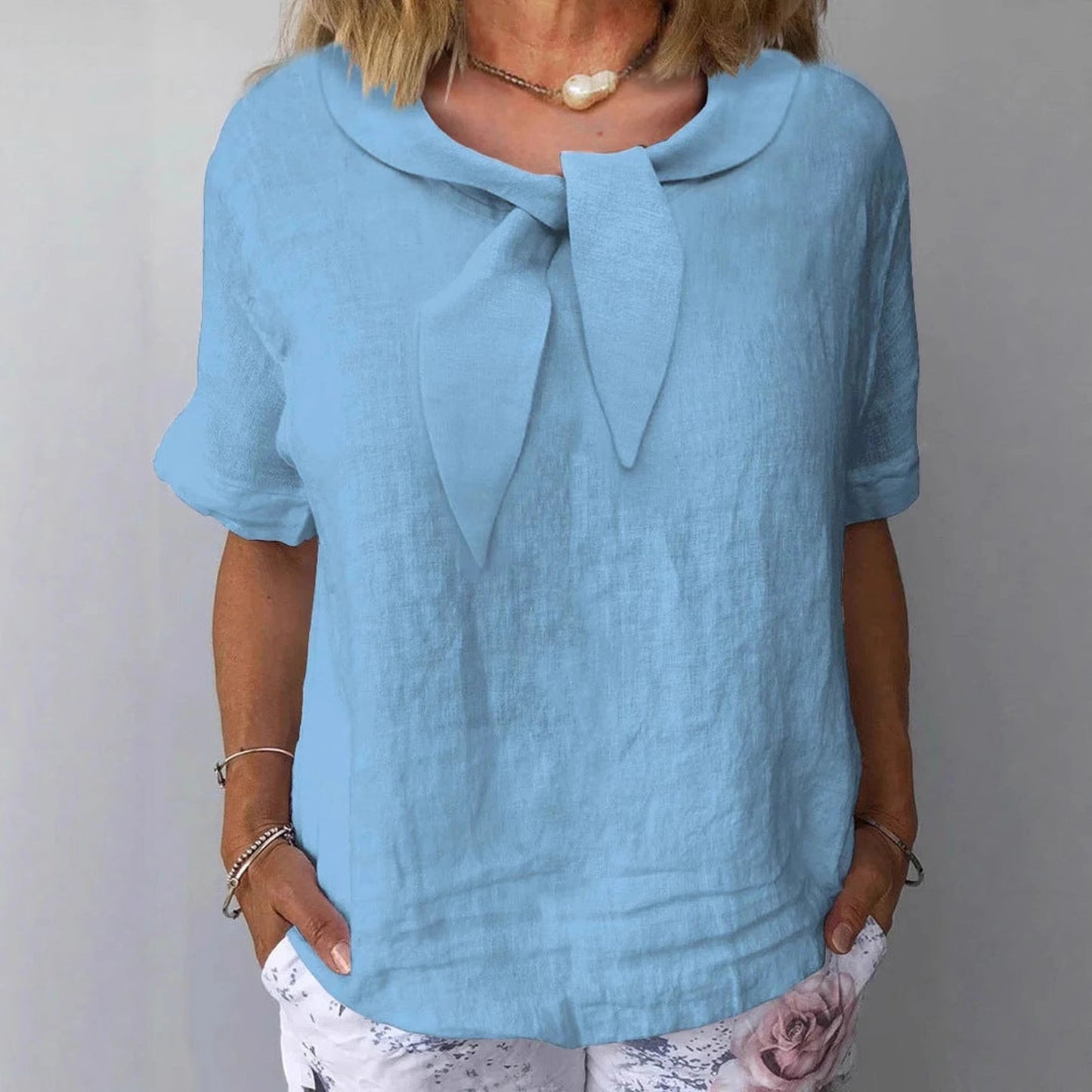 Women's Cotton And Linen Solid Color Outerwear Top