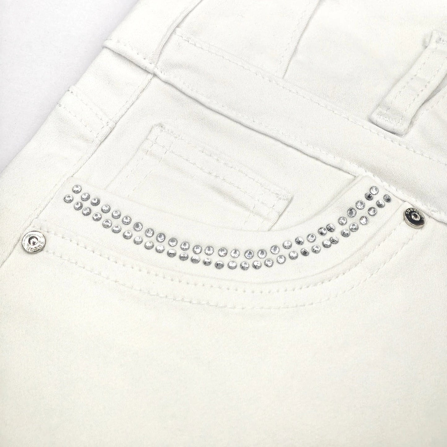 White High Waist Button Shorts Slim Fit Stretch Denim Bling Pocket Hot Girl Summer Look Club Chic Curve Flattering Pants For Women Forbidden Platform - Temu
