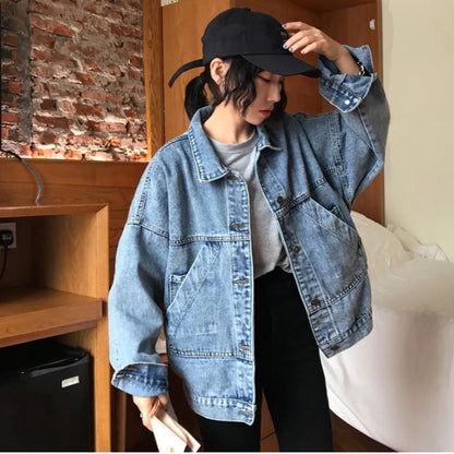 All-matching Graceful Small Loose Slimming Retro Women's Denim Jacket