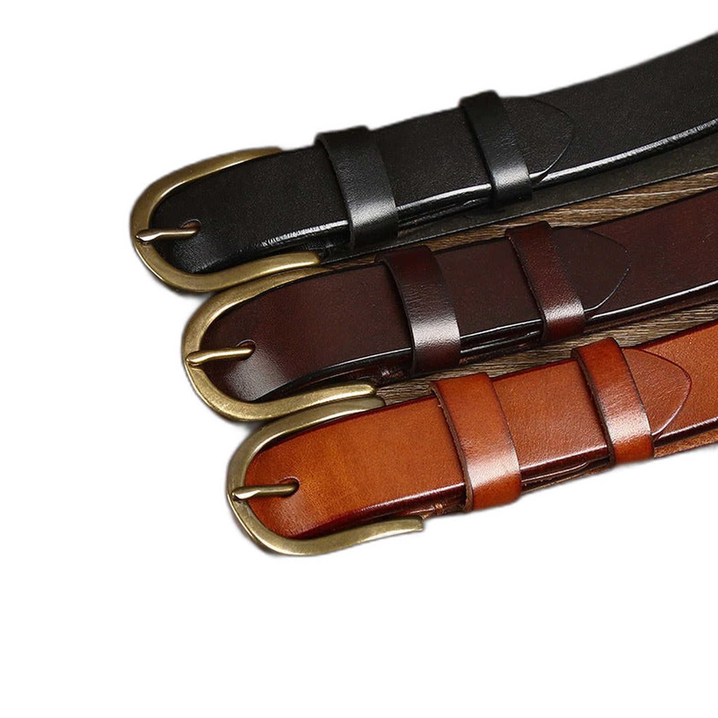 3.3CM Wide Copper Buckle Trendy Fashion Retro Belt Men