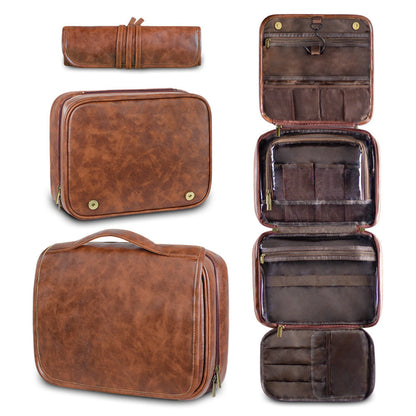 Men's Business Pu Toiletry Bag With Large Capacity And High-end Storage