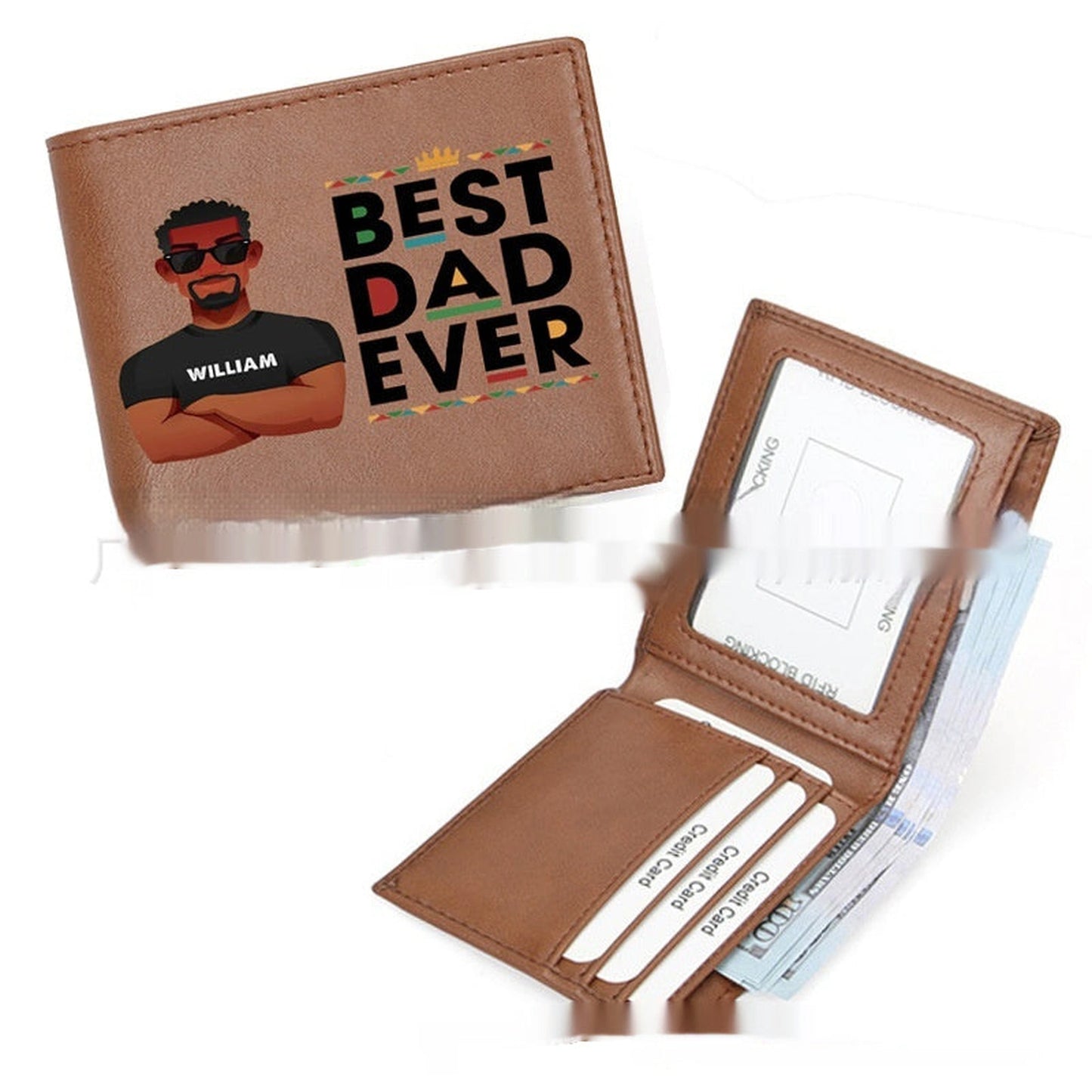 Father's Day Men's Personalized Leather Wallet European Retro Lightweight Wallet