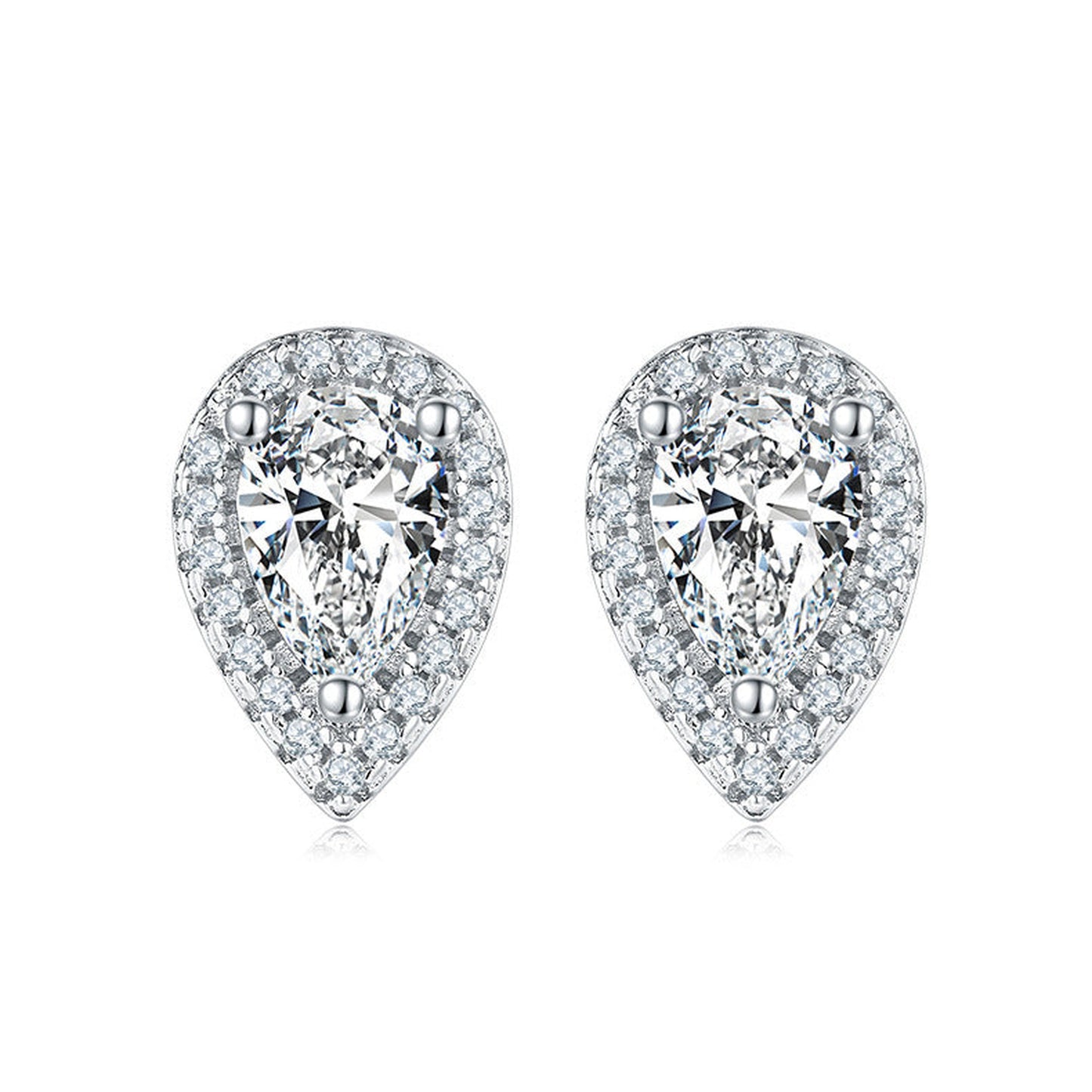 925 Silver Clavicle Chain Earrings Love Heart Suit