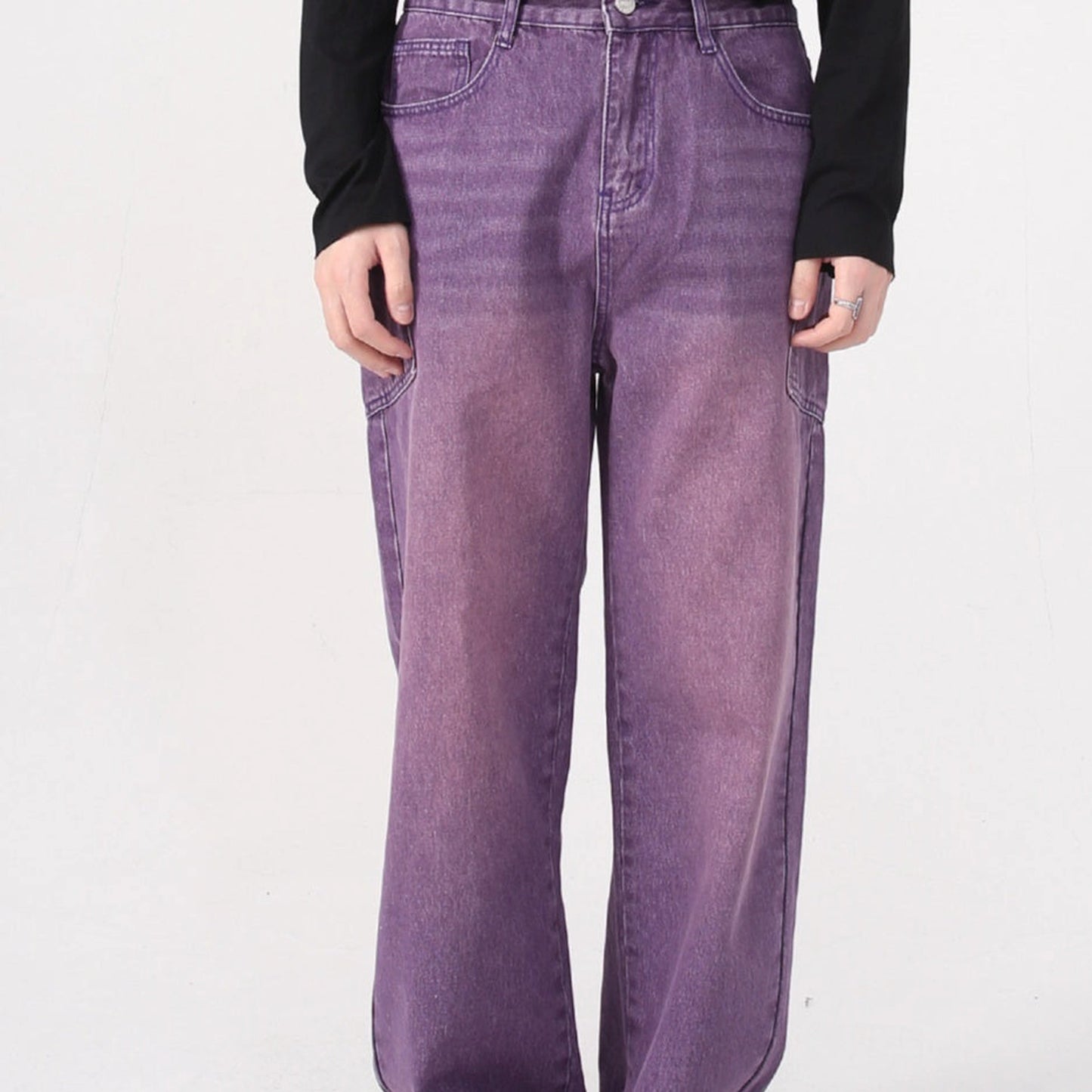Personalized Pocket Korean Fashion Type Loose Straight Hip Hop
