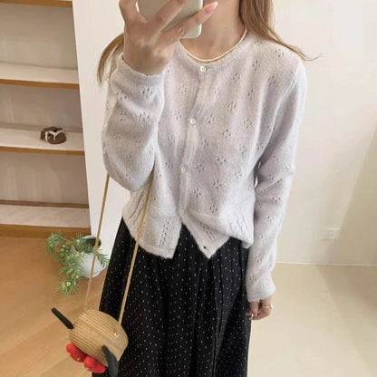 Hollow Sun Protection Sweater Women's Overall Spring Sling Outer Tops