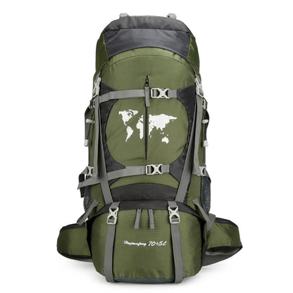 Climbing Bag, Professional Outdoor Large Capacity Backpack, Men's And Women's Hiking Off-road Backpack With Bracket, Travel Camping Backpack