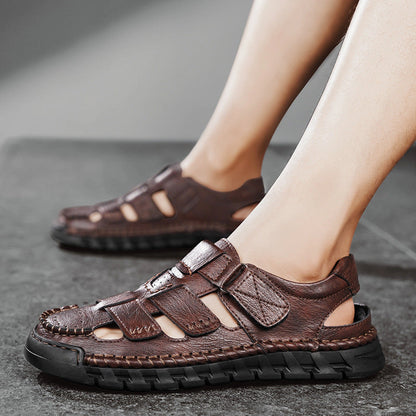 Men's Simple All-match Leather Non-slip Sandals