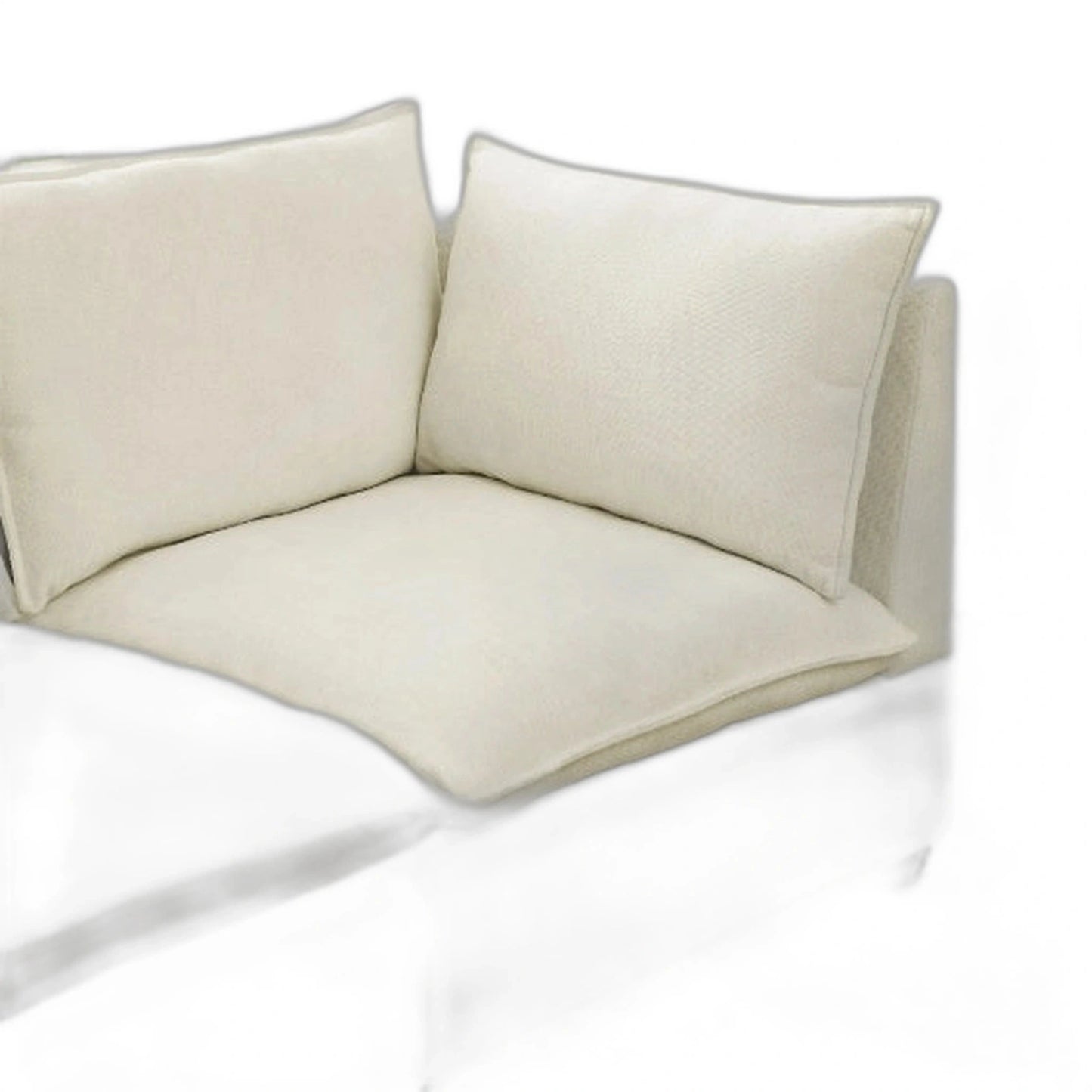 3-Piece Chenille Fabric Upholstered Living Room Furniture Set, Including 3-Seater Sofa AndV2 Loveseat Sofa With Seat And Back Cushion Beige White