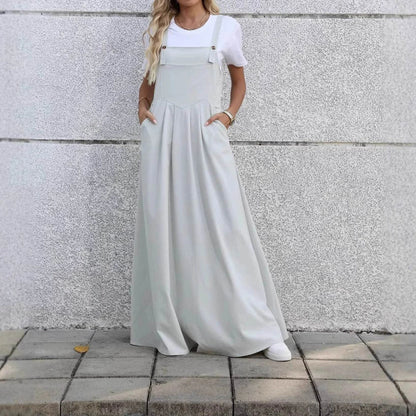 Comfort And Casual Design Waist Pleated Slimming Elegant One-piece Suspender Dress