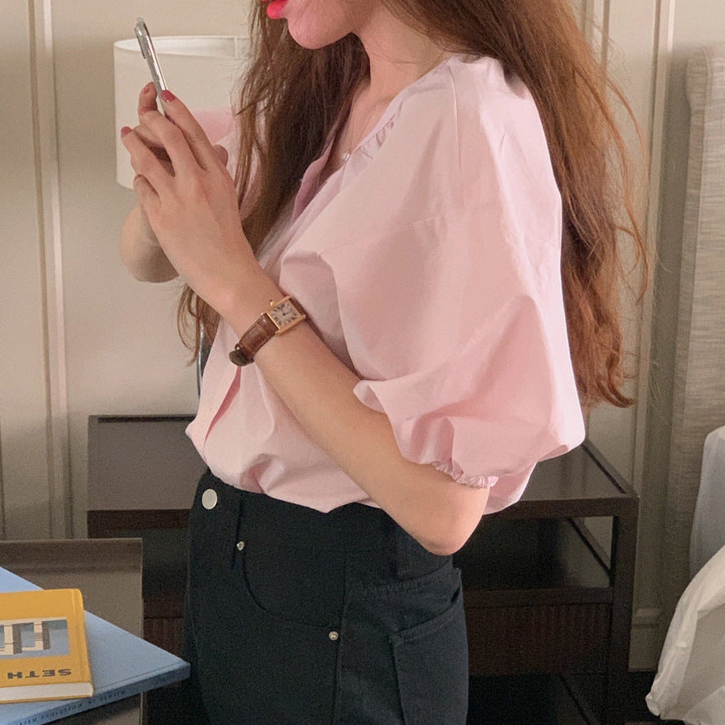 Women's Retro Multi-button Loose Slimming Shirt
