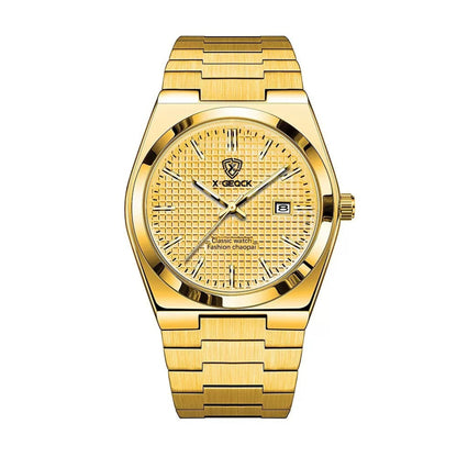 Men's Watch Quartz Simple Fashion Wrist Watch Steel Belt Waterproof Calendar Genuine Goods