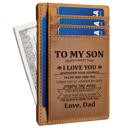 Mens Wallet RFID Blocking Wallets For Men Slim Wallets, 1 ID Window Front Pocket Wallet