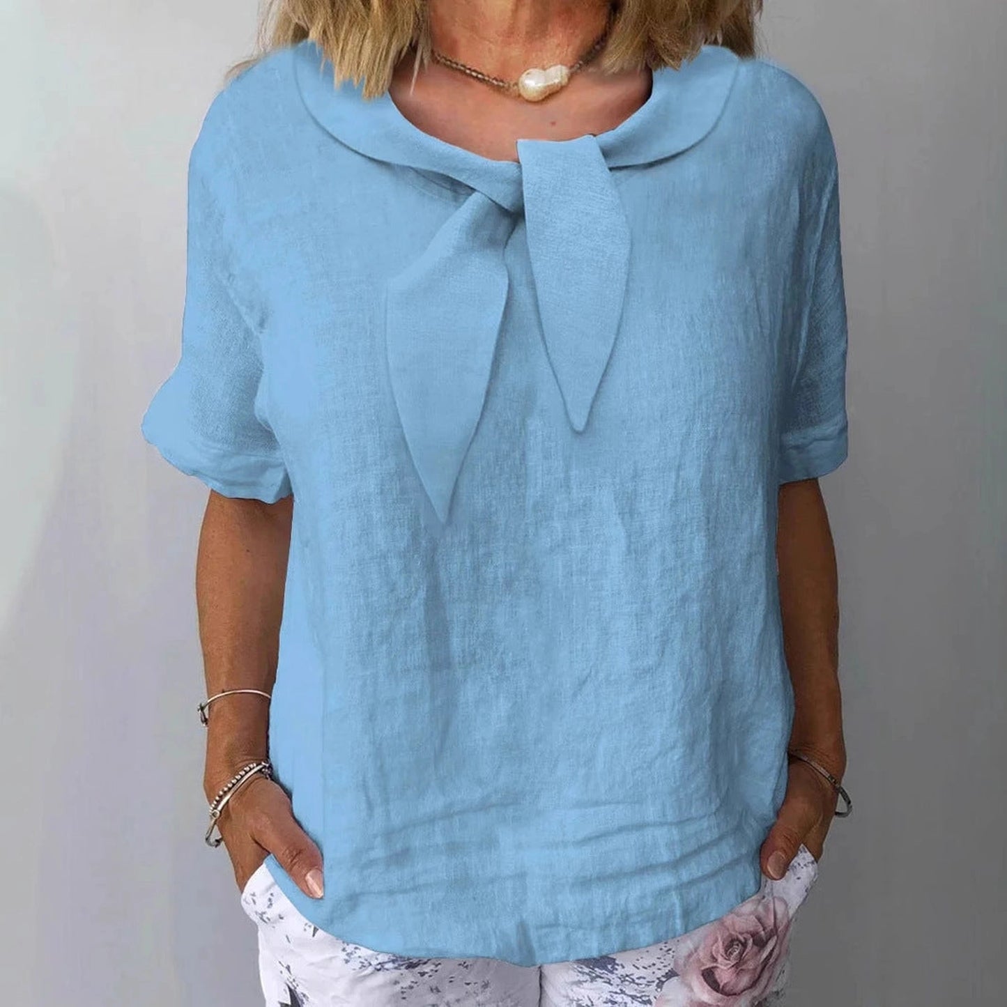 Women's Cotton And Linen Solid Color Outerwear Top