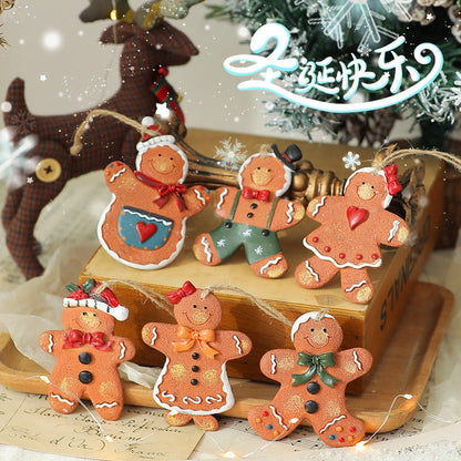 American Retro Christmas Resin Small Pendant Christmas Snowman Crutch