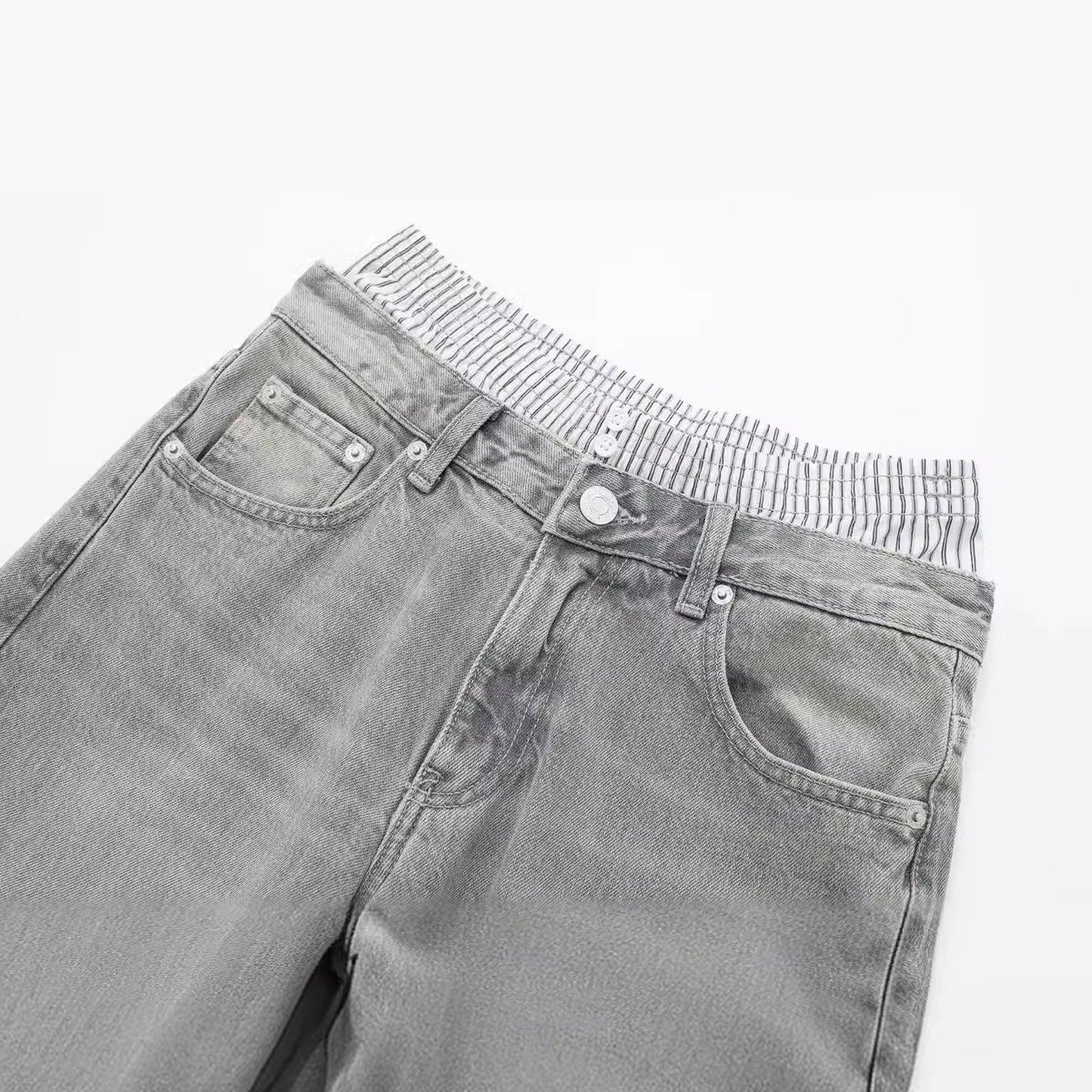 Fashion Low Waist Boxer Wide Leg Jeans