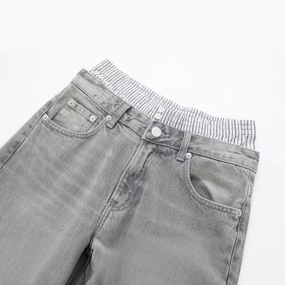 Fashion Low Waist Boxer Wide Leg Jeans