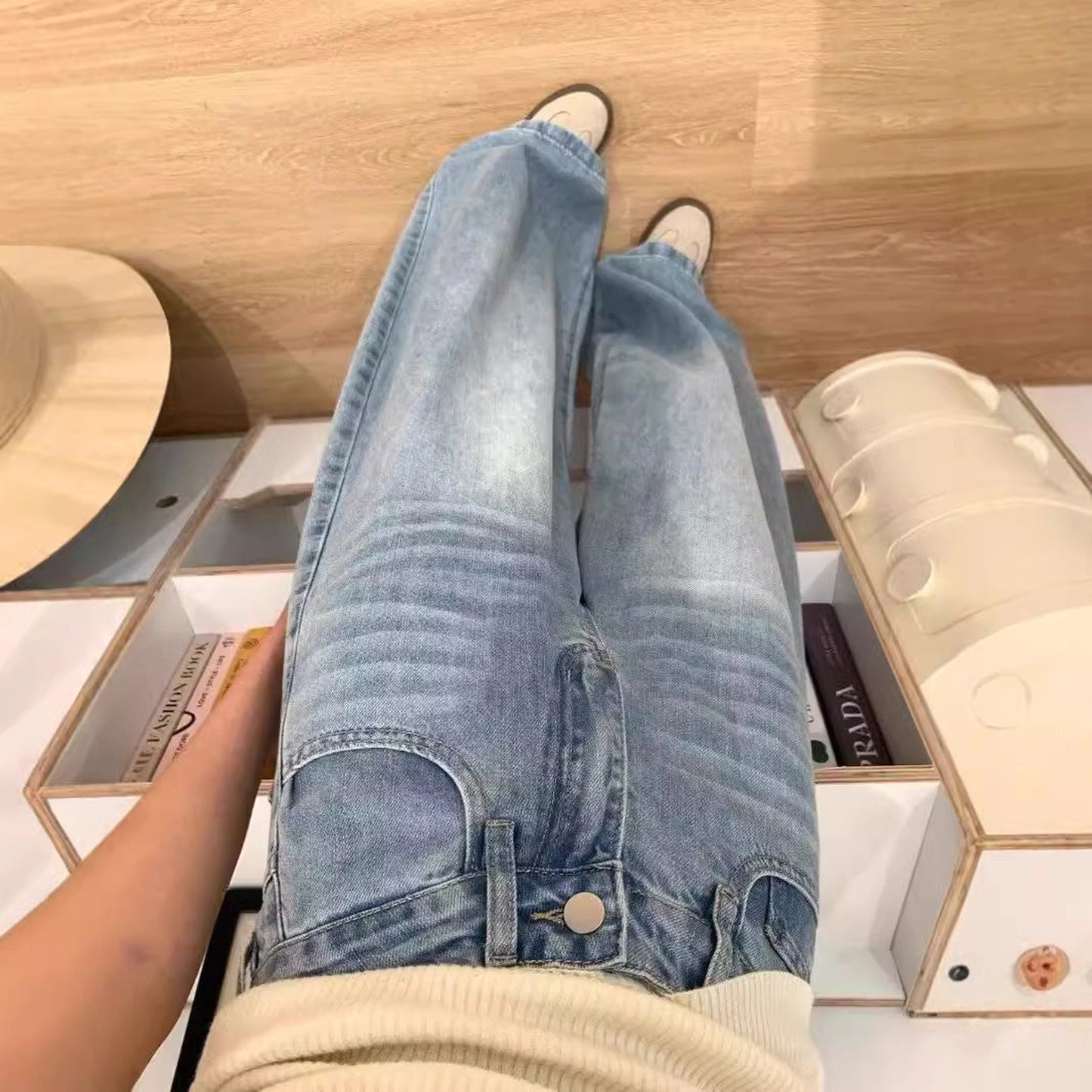 Women's Wide-leg Jeans High Waist Loose And Slimming