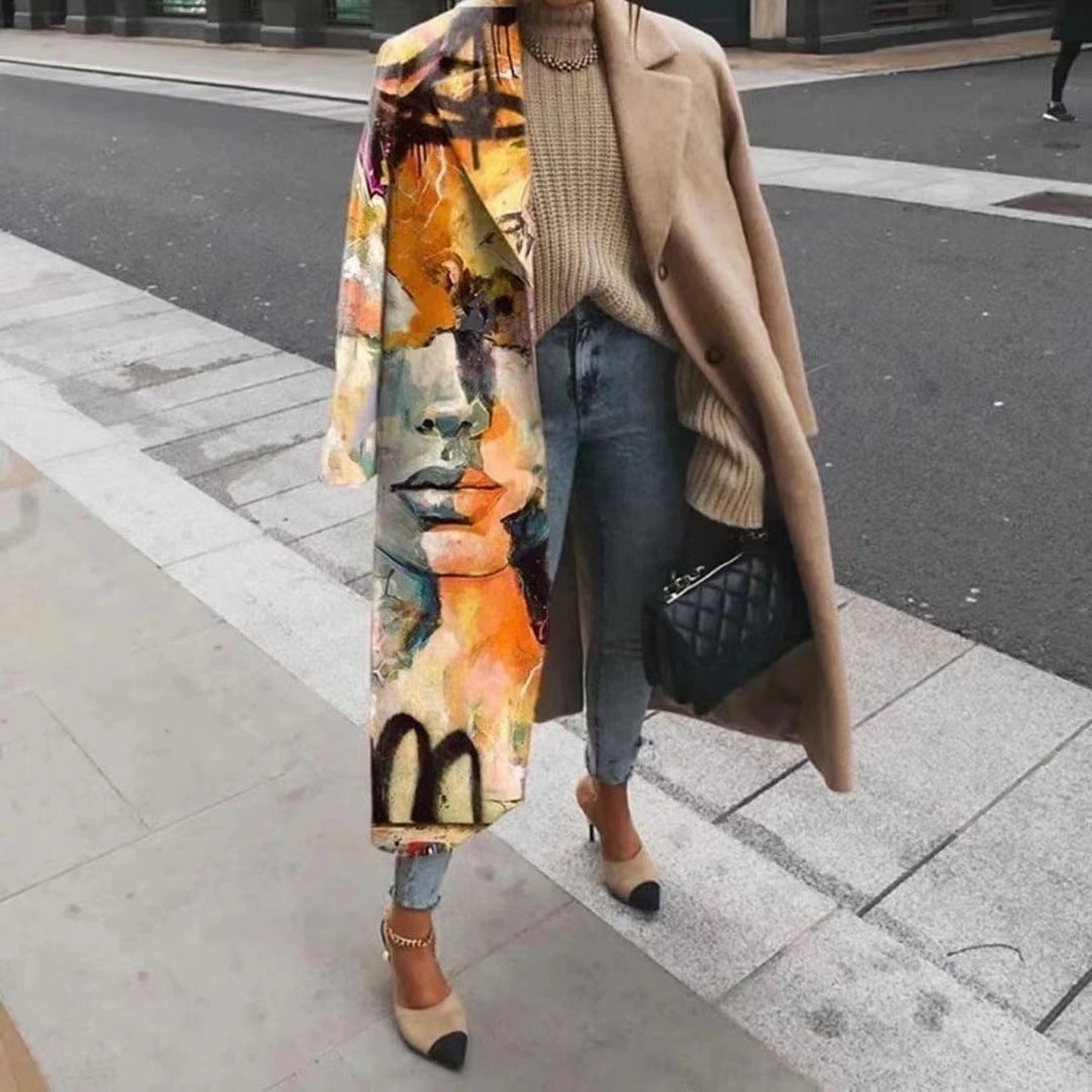 Women's Long Sleeve Turn-down Collar Coat Coat