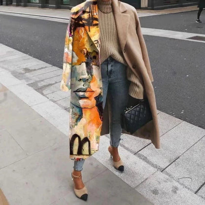 Women's Long Sleeve Turn-down Collar Coat Coat
