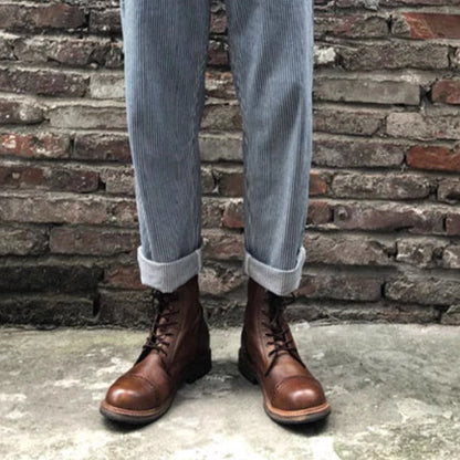 American Retro Leather Desert Boots Viscose Martin Boots